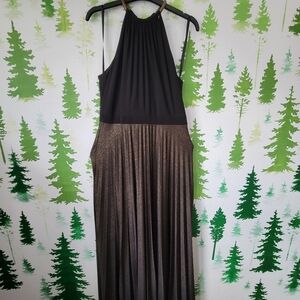 Xscape Shimmer Pleated Maxi Dress.